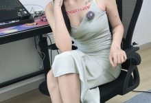 丝韵摄影 NO.3473 阿娇 明艳御姐风 正红色V-领无袖修身包臀裙-美图岛